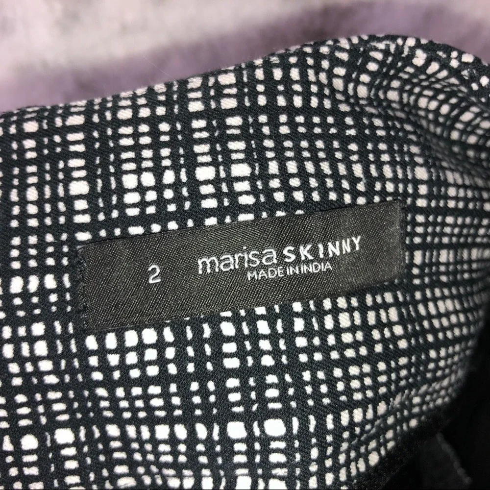LOFT Marisa Skinny Black & White Plaid Pants 2‎